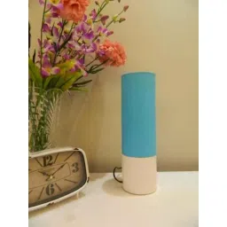 Tucasa Ceramic Table Lamp with Blue Cotton Shade, PI-J-4-3