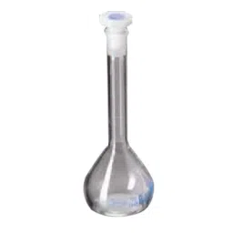 Glassco 250ml Glass Boro 3.3 Clear Glass Volumetric Flask with Penny Head Glass &a; Polyethylene Stopper, 128.576.08 (Pack of 2)-36