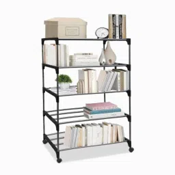 Urban Choice 5 Tier Open Metal Frame Storage Rack with Wheels-image-69