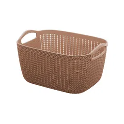 Kuber Industries Brown & Beige 2 Pieces Multipurpose Storage Basket With Handles| image 2