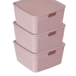 Kuber Industries Pack Of 3 Square Storage Baskets with Lid image 2