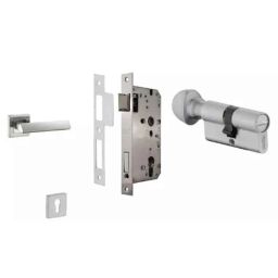 Dorset ML Series Elmo 60mm Stainless Steel Door Handle Lock Set with Coin &a; Knob (Pack of 4)-image-84