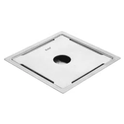 Ruhe Mercury 6x6 inch Stainless Steel Gloss Finish Square Flat Cut Floor Drain with Hole, 16-0513-03-picture-45
