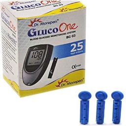 Dr. Morepen 25Pcs BG 03 Gluco One Strips with 25 Lancets Free-43