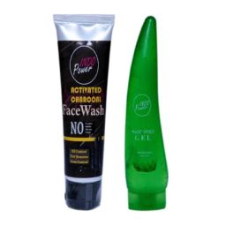 Indopower DD203 100g Activated Charcoal Facewash with 150ml Aloe Vera gel Combo Pack-14