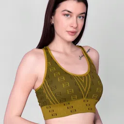 Flenzy Geometric Printed Full Coverage Workout Bra With All Day Comfort image 5