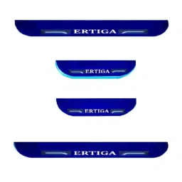 Car Accessories Hub 4 Pcs Acrylic Black Sill Scuff Plate Set with Blue LED for Maruti Suzuki Ertiga VXI AT-image-64