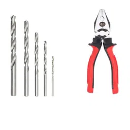 Hillgrove HGCM460M1 5 Pcs HSS Drill Bit Set &a; 8 inch Combinational Plier Combo, HGCM827-36