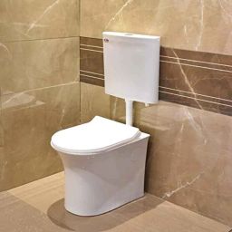 InArt 18x13x5.5 inch Ceramic White Floor Mounted S Trap Western Water Closet with Flush Tank Combo, INA-611-image-8