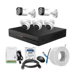 CP Plus 2.4MP Full HD Audio Indoor &a; Outdoor CCTV Combo Kit with 8Ch DVR, 3 Dome 2 Bullet Camera, 8Ch SMPS, 70m Cable, 1TB HDD &a; Connector-28