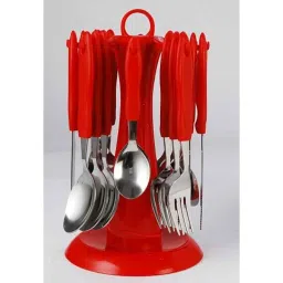 Elegante 24 Pcs Signature Red Stainless Steel &a; Plastic Cutlery Set, SL-122C (Pack of 2)-image-93