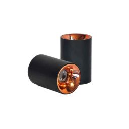Lumogen 12W Warm White Surface Cylinder Black LED Ceiling COB Light with Rose Gold Reflector-20