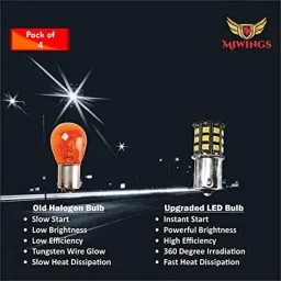 Miwings Super Bright 360� Reflecting Cross Pin Led Indicator Bulbs Light 33 SD Set Of 4 Cross Pin Led Bulb Pack 4-10