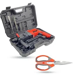 Walkers 1200W Forward &a; Reverse Rotation Hammer Impact Drill Machine with 5 Pcs SDS Plus Bit &a; Scissior, WKCB376-12
