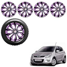 Auto Pearl 4 Pcs 14 inch Black Voilet ABS Press Type Hubcap Wheel Cover Set with Retention Ring for Hyundai I20Type1-image-47