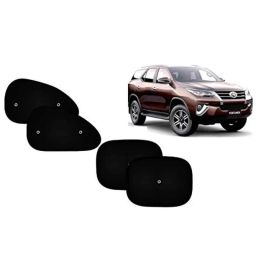 Auto Pearl 4 Pcs PVC &a; Mesh Black Window Side Sun Shade Set for Toyota Fortuner 2016-picture-38