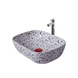 Osam 410x335x150mm Ceramic Grey Chips Glossy Bathroom Wash Basin-picture-36