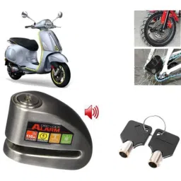 Auto Pearl Steel Black Anti-Theft Alarm Disc Brake Lock for Elettrica BS6, Lock_725-38