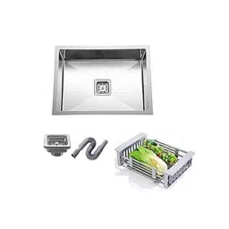 Rigwell Lifetime 22X18X10 inch Diamond Cut Square Single Bowl Stainless Steel Kitchen Sink-image-82