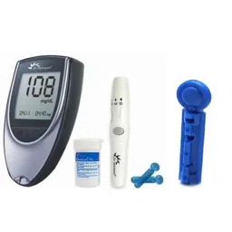 Dr. Morepen BG 03 Gluco One Monitor Kit with 25 Test Strips &a; Euroclix 100 Pcs 30 Gauge Blood Lancet Box-18