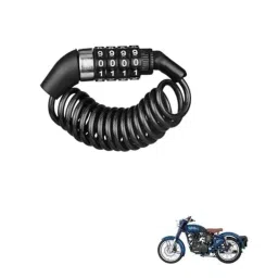Kozdiko Plastic Black Resettable Password Multi-Use Cable Lock for Royal Enfield Classic 500-picture-42