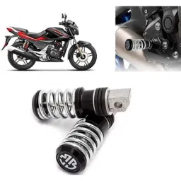 Auto Pearl 2 Pcs Steel Black Foot Rest Spring Coiled Set for CBZ Extreme-35