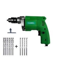 Camel 10mm 350W Drill Machine with 6 Pcs HSS &a; 4 Pcs Masonry Drill Bit, CD10-7