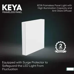 Fybros Keya 12W Polycarbonate Warm White Square LED Surface Panel Light, FLS7021A image 3