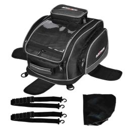 AllExtreme EXFTB09 Nylon Black Magnetic Bike Fuel Tank Bag with Night Reflectors &a; Rain Cover Multi Storage for All Motorcycles-12