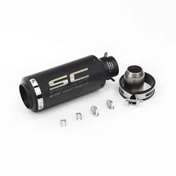 RA Accessories Black SC Mini with Silver Strip Silencer Exhaust for Ducati Monster S2R-picture-38