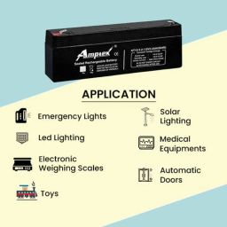 Amptek 12V 2.2Ah Rechargeable SMF Battery image 3