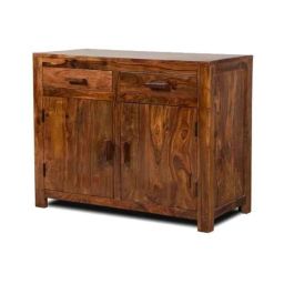 Angel Furniture 99x47x75cm Honey Glossy Finish Solid Sheesham Wood Two Drawer Storage Cabinet, AF-192-image-17