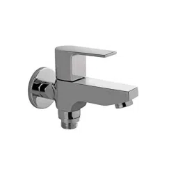 Aquieen Chrome 2 Way Bib Cock with Wall Flange-image-54