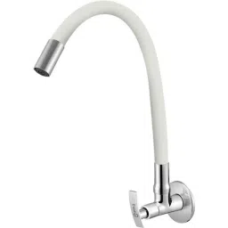 Prestige Passion Brass Chrome Finish White Flexible Sink Cock with Wall Flange-picture-13