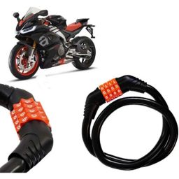 Auto Pearl Black &a; Orange 4 Digit Anti-Theft Combination Number Lock for RS 660-picture-47