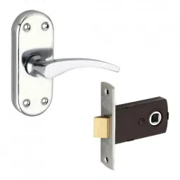 Sardar 4 Inch Iron Polished Silver Baby Latch Mortise Door Lock Set-image-76