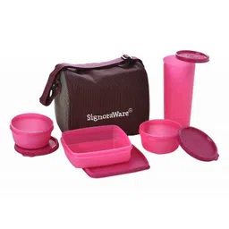Signoraware Deep Red 2160 ml Combo Big Executive Lunch with Bag, 520-picture-34
