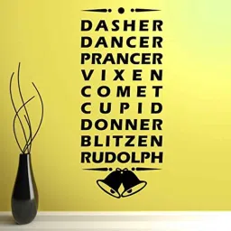 Asian Paints CX016A Wall Ons 1x2.2ft Vinyl Names of Nine Reindeers with Bells UV Printed Self Adhesive Wall Sticker, HPCA15118-picture-48