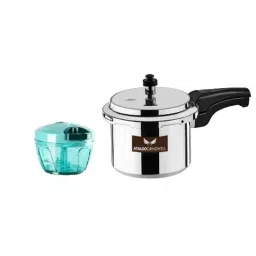 Atalso 2 Litre Stainless Steel Stainless Steel Handi Tri Ply Cooker &a; 450ml Chopper Combo (Pack of 5)-26