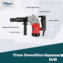 Hillgrove 1200W Demolition Hammer Concrete Breaker with 2 Bits &a; 8 Pcs Double Open End Wrench, HGCM1387 image 2