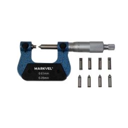 Markvel 0-25mm Stainless Steel Screw Thread Micrometer, 203-25 (Pack of 2)-15