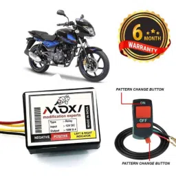 Auto Pearl 12V Black Front &a; Rear Flasher Indicator Light with Switch for Bajaj Pulsar 150 DTS-i-picture-46