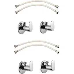 IRIS OPAL Brass Chrome Finish 2 Pcs Angle Cock &a; Hose Pipe Set (Pack of 4)-13