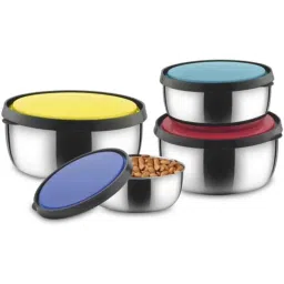 Classic Essentials 4 Pcs 1401 Stainless Steel Fridge Kivi Bowl (Pack of 3)-image-3
