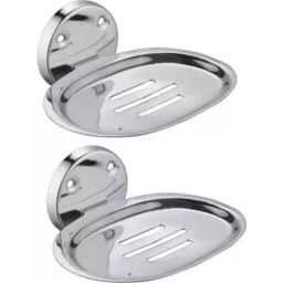 IRIS Premium Stainless Steel 304 Silver Round Wall Mount Soap Dish (Pack of 2)-image-86