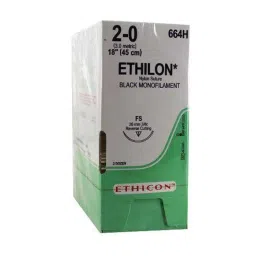 Ethicon NW3708 Ethilon 8-0 Black 6mm Monofilament Round Body Micro-Point Suture, Size: 38cm (Pack of 12)-image-38