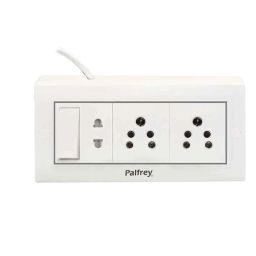 Palfrey 5A 2 Socket White Polycarbonate Extension Board with Two Pin Socket, Master Switch &a; 2m Wire, 652 image 2