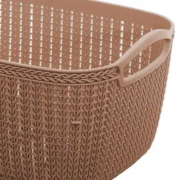 Kuber Industries Brown & Beige 2 Pieces Multipurpose Storage Basket With Handles| image 5