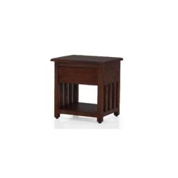 Angel Furniture 14x12x16 Inch Walnut Medium Glossy Finish Sheesham Wood Side Table, AF-126W-image-14