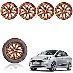 Auto Pearl 14 inch ABS Black &a; Orange Press Type Car Hub Cap Wheel Cover for Xcent 2018-picture-31